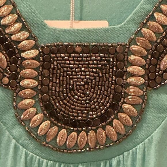 White Mark Womens V Neck Short Sleeve Tunic Top mint Women's Top - Picture 8 of 14